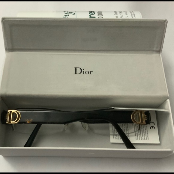 Christian Dior CD3703 AQO Eyeglasses Frames Brown Gold D Logo Half Rim 51-16-135 - Picture 8 of 8